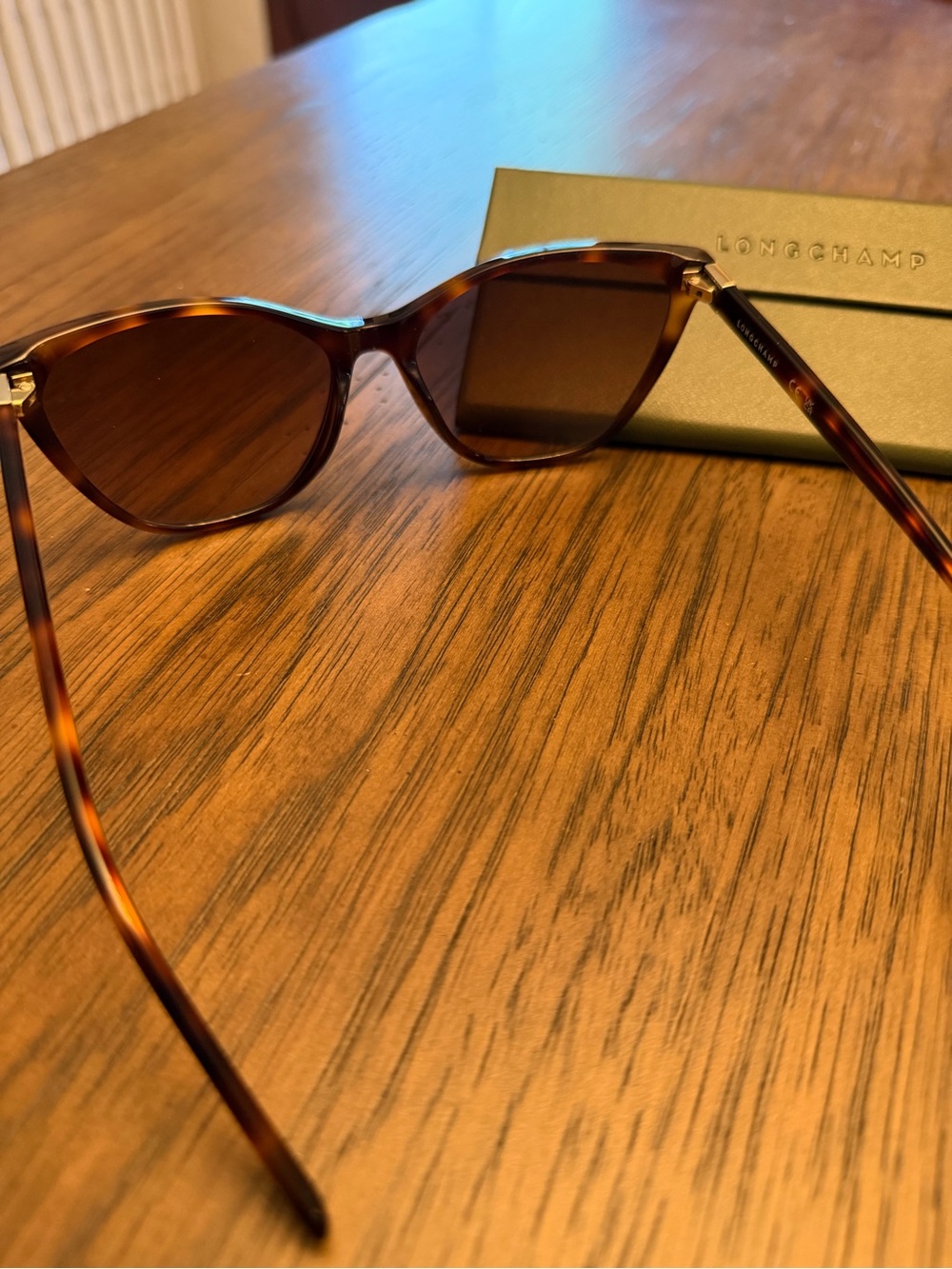 Longchamp Le Pliage Cat Eye Sunglasses Havana Tortoise LO659S With Case - Picture 2 of 4